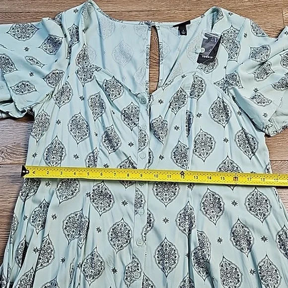 NWT Torrid Stretch Rayon Mint Green & Black Medallion Print Flutter Slee… - Picture 15 of 16